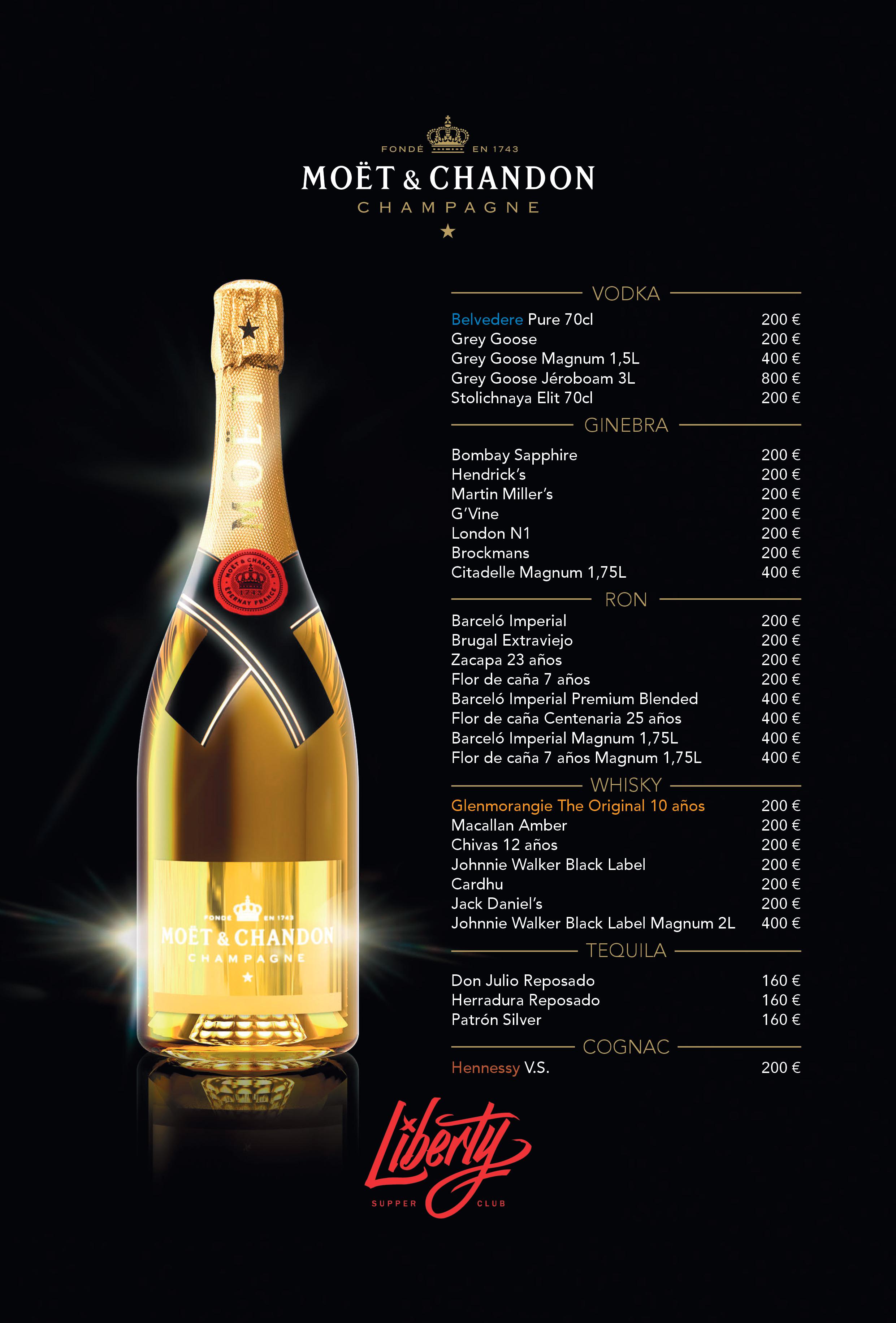 carta precios liberty supper club madrid